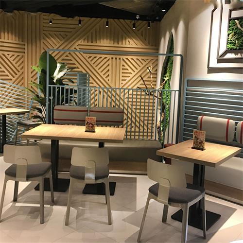 現代簡約奶茶店快餐店西餐廳實木桌椅