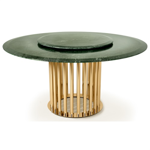 不銹鋼桌腳天然大理石臺面高端西餐桌